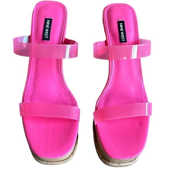 Nine West Rapps Platform Wedge Sandal in Hot Pink - Picture 3 of 13